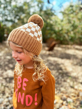 Load image into Gallery viewer, CHECKER POM BEANIE - CAMEL