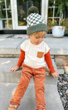 Load image into Gallery viewer, CHECKER POM BEANIE - OLIVE