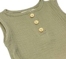 Load image into Gallery viewer, Gauze Tank Bodysuit, Sage