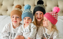 Load image into Gallery viewer, CHECKER POM BEANIE - CAMEL