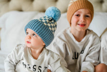 Load image into Gallery viewer, CHECKER POM BEANIE - SKY