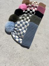 Load and play video in Gallery viewer, CHECKER POM BEANIE - OLIVE