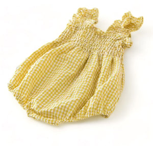 Gingham Smocked Bubble, Sunshine