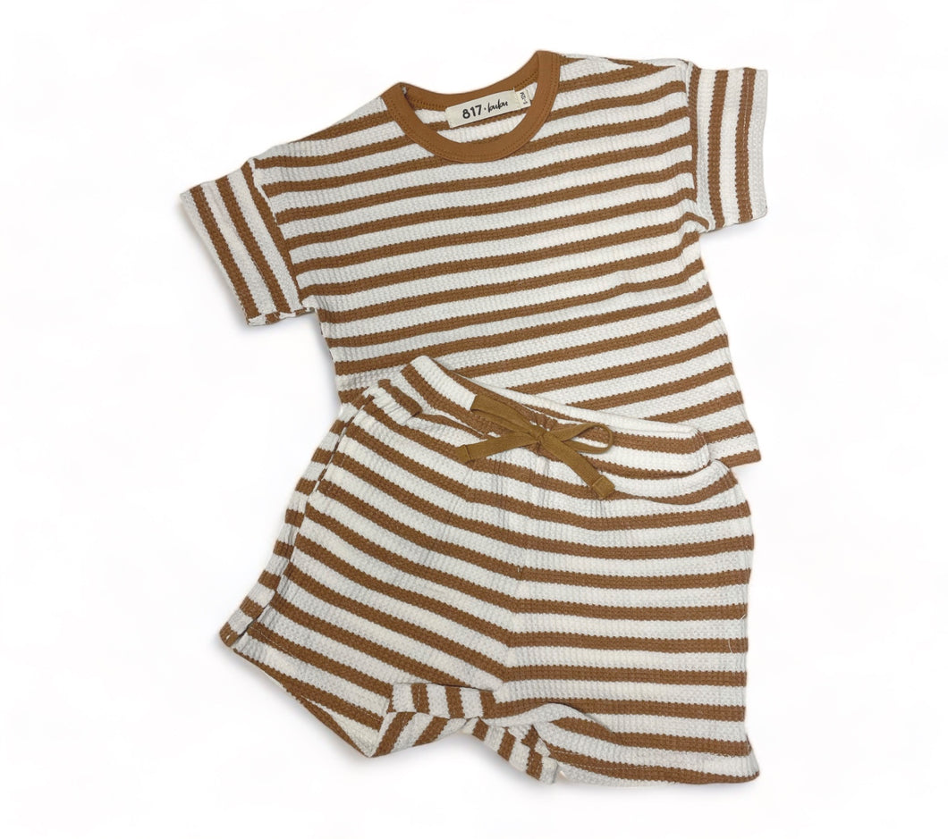 Waffle Stripe Summer Set, Caramel