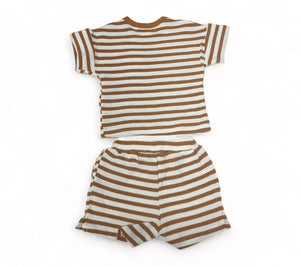 Waffle Stripe Summer Set, Caramel