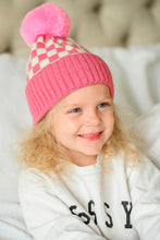 Load image into Gallery viewer, CHECKER POM BEANIE - ROSE
