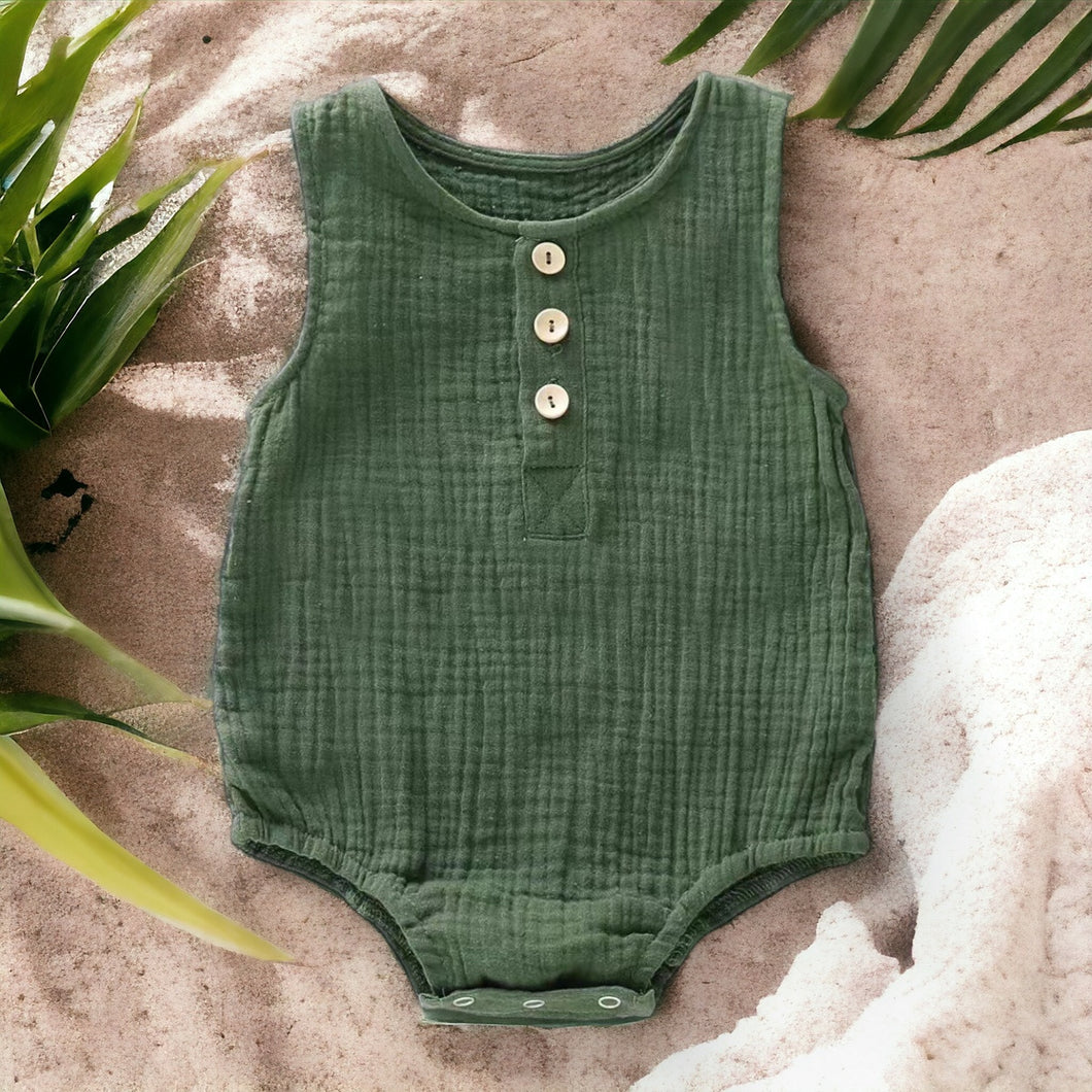 Gauze Tank Bodysuit, Emerald