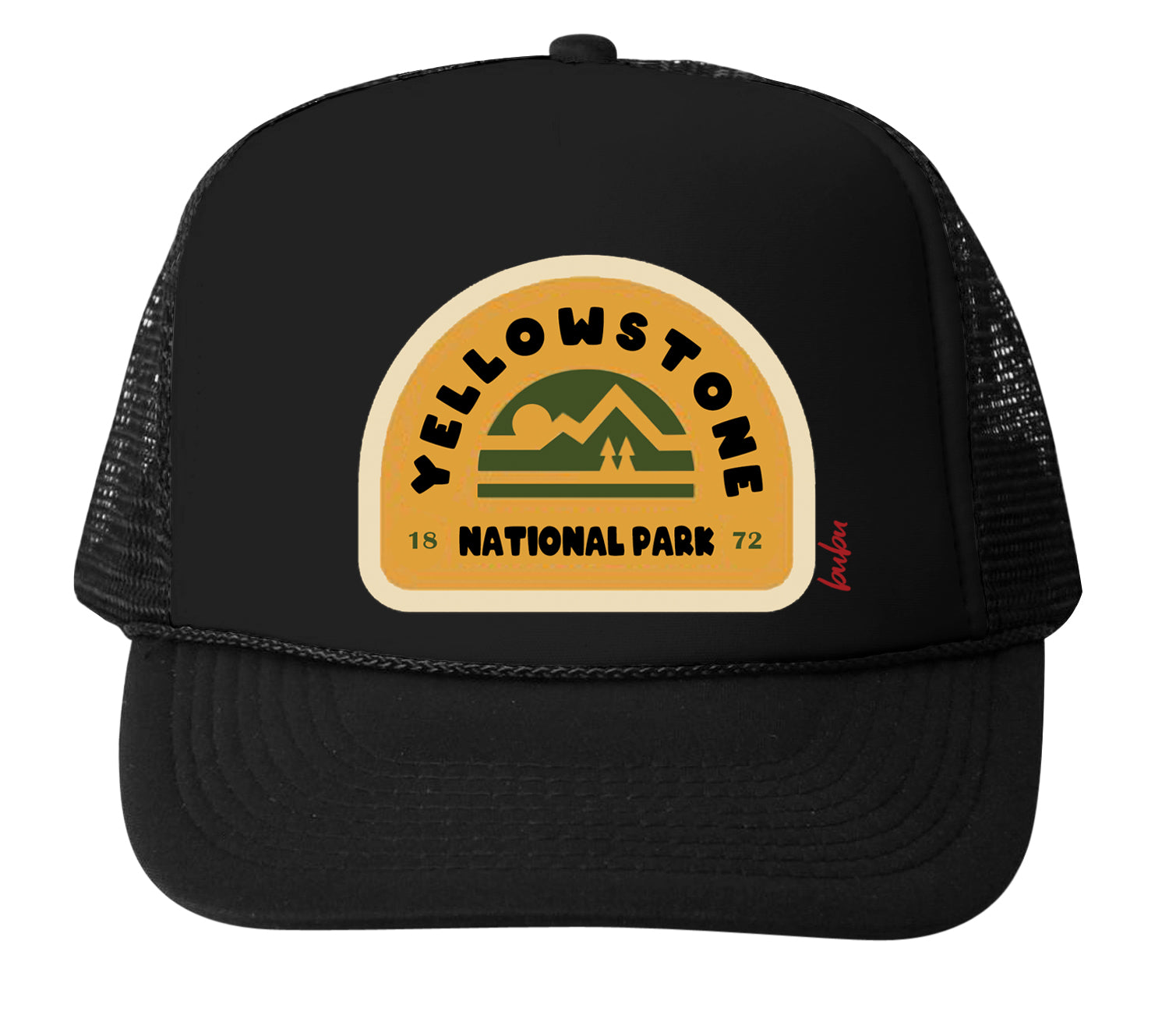 Yellowstone National Park Trucker Hat Yellowstone National Park Bear Mens Trucker Hat Green Violin  main image 4